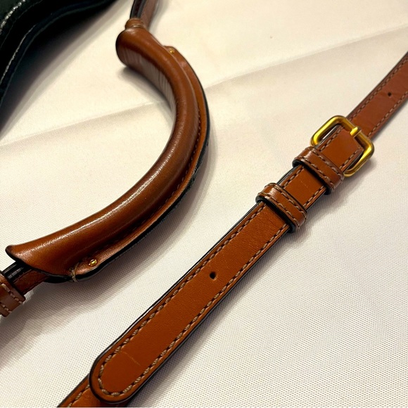 $468 Marc by Marc Jacobs Black Pebble Leather Two-Way Tote w/ Brown Trim - Picture 8 of 14